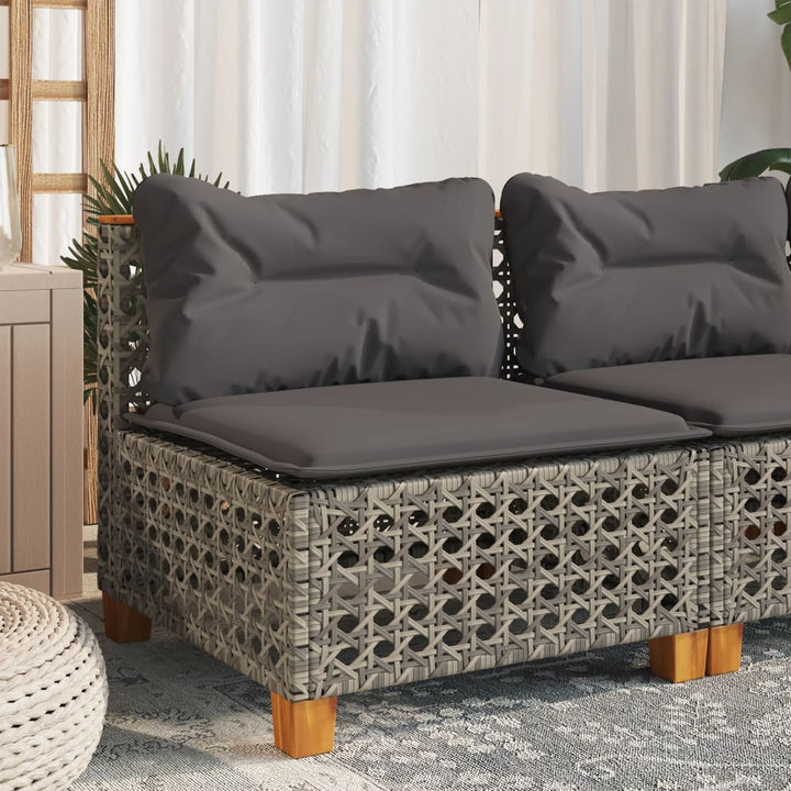 sofamodul til haven med hynder polyrattan grå