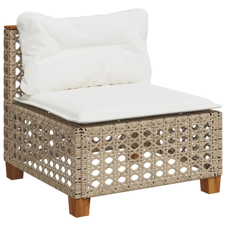 sofamodul til haven med hynder polyrattan beige