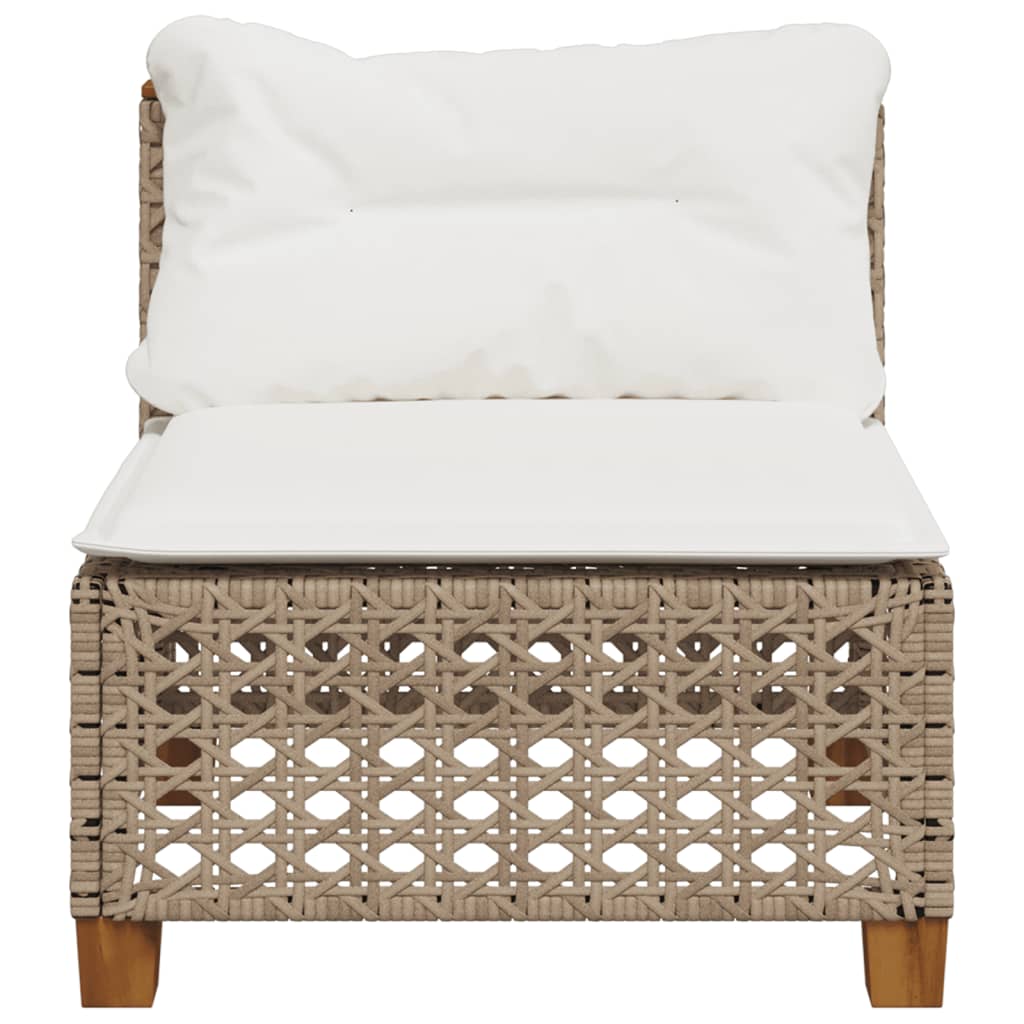 sofamodul til haven med hynder polyrattan beige
