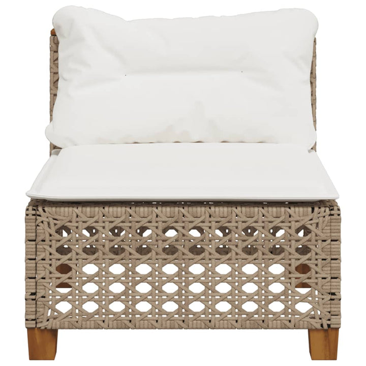 sofamodul til haven med hynder polyrattan beige