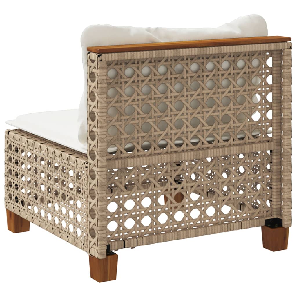 sofamodul til haven med hynder polyrattan beige