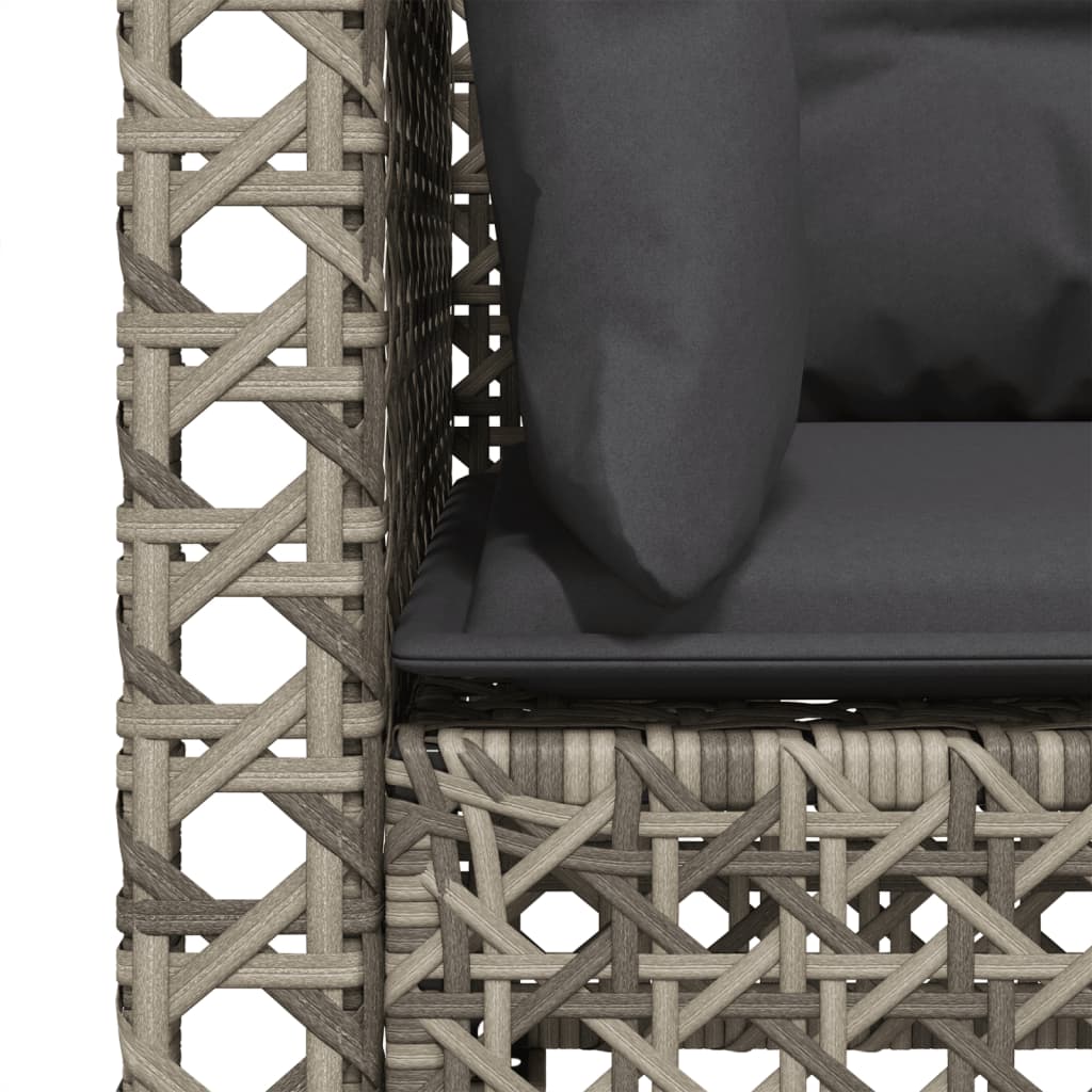 hjørnemoduler til havesofa 2 stk. med hynder polyrattan grå