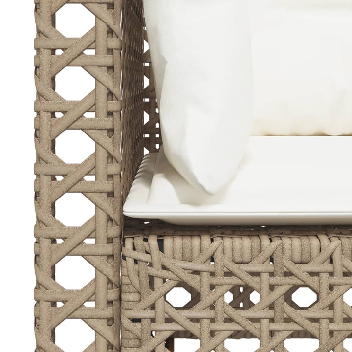 3-personers havesofa med hynder polyrattan beige