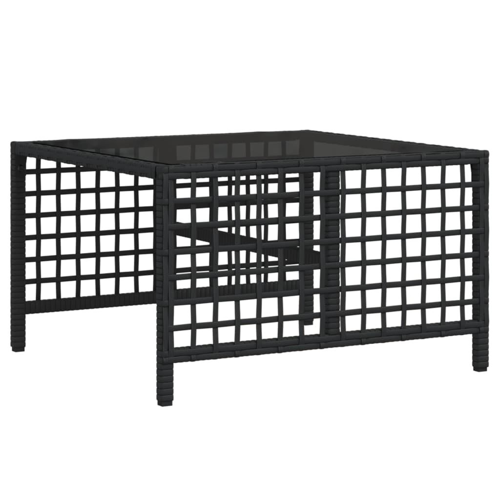 hjørnesofasæt til haven 3 dele med hynder polyrattan sort