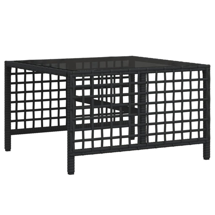 hjørnesofasæt til haven 3 dele med hynder polyrattan sort