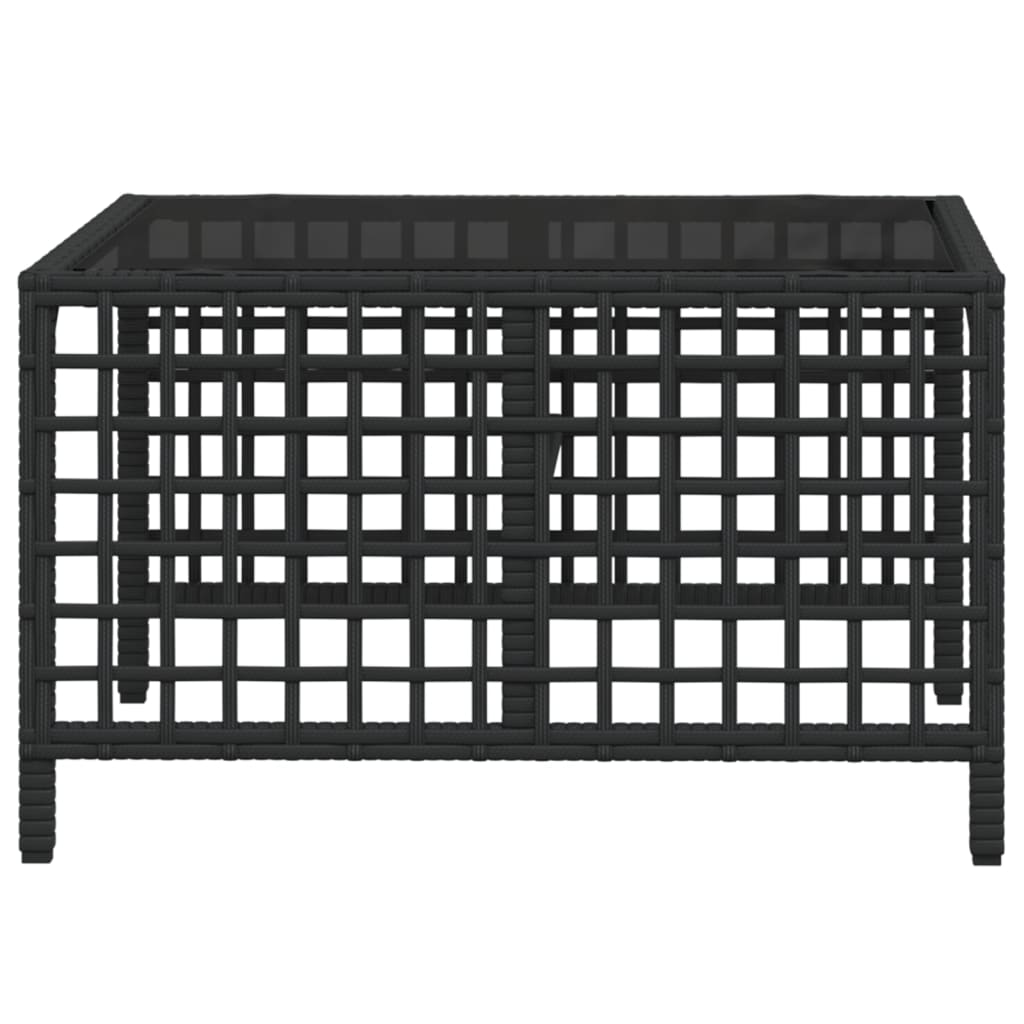 hjørnesofasæt til haven 3 dele med hynder polyrattan sort