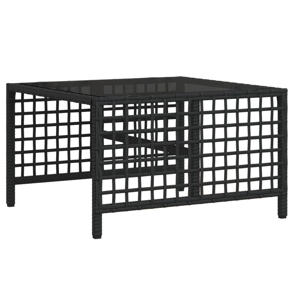 hjørnesofasæt til haven 3 dele med hynder polyrattan sort