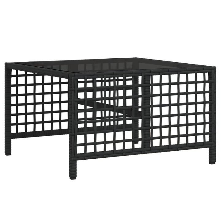 hjørnesofasæt til haven 3 dele med hynder polyrattan sort