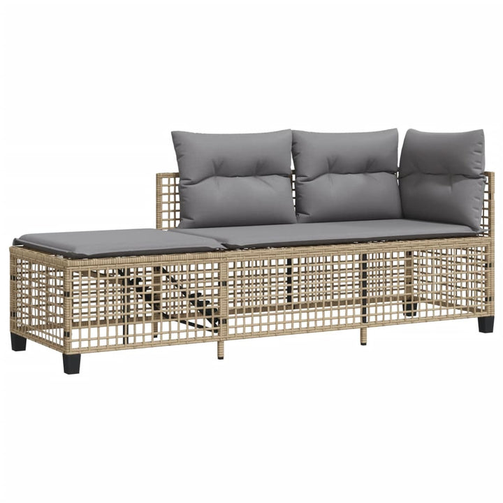 hjørnesofasæt til haven 3 dele med hynder polyrattan beige