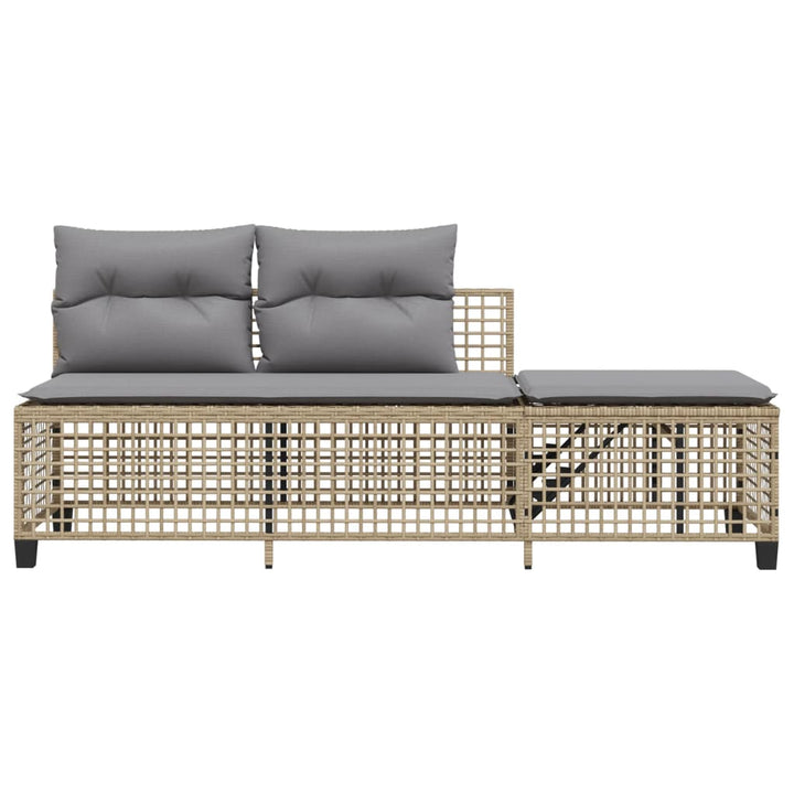 hjørnesofasæt til haven 3 dele med hynder polyrattan beige