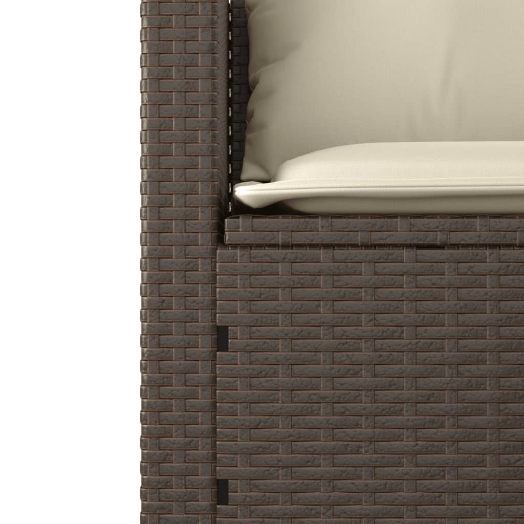 sofasæt til haven 3 dele med hynder polyrattan brun
