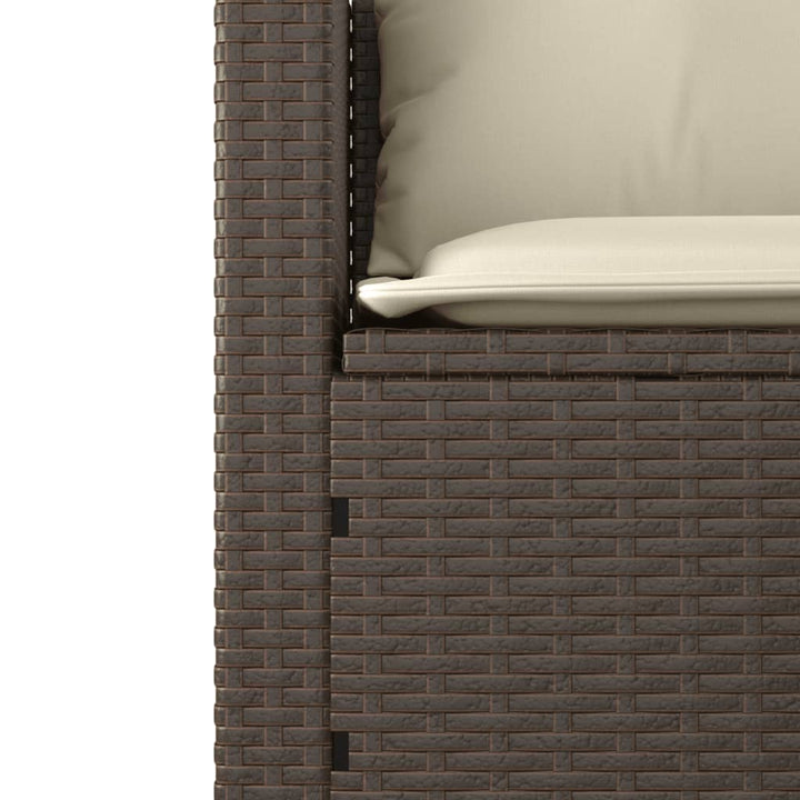 sofasæt til haven 3 dele med hynder polyrattan brun