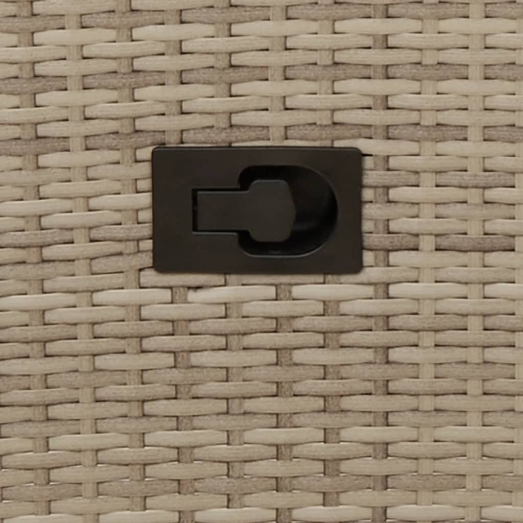 havestol med lænefunktion og hynder polyrattan beige