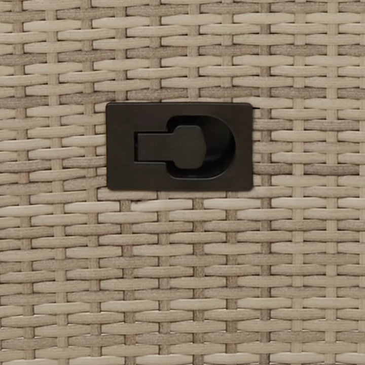 havestol med lænefunktion og hynder polyrattan beige