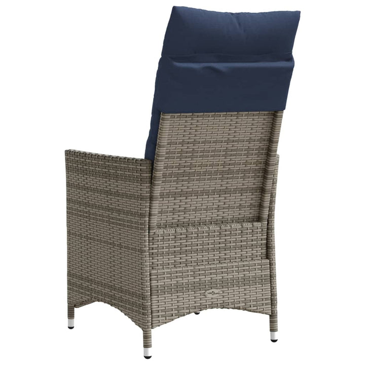 havestol med hynder grå polyrattan