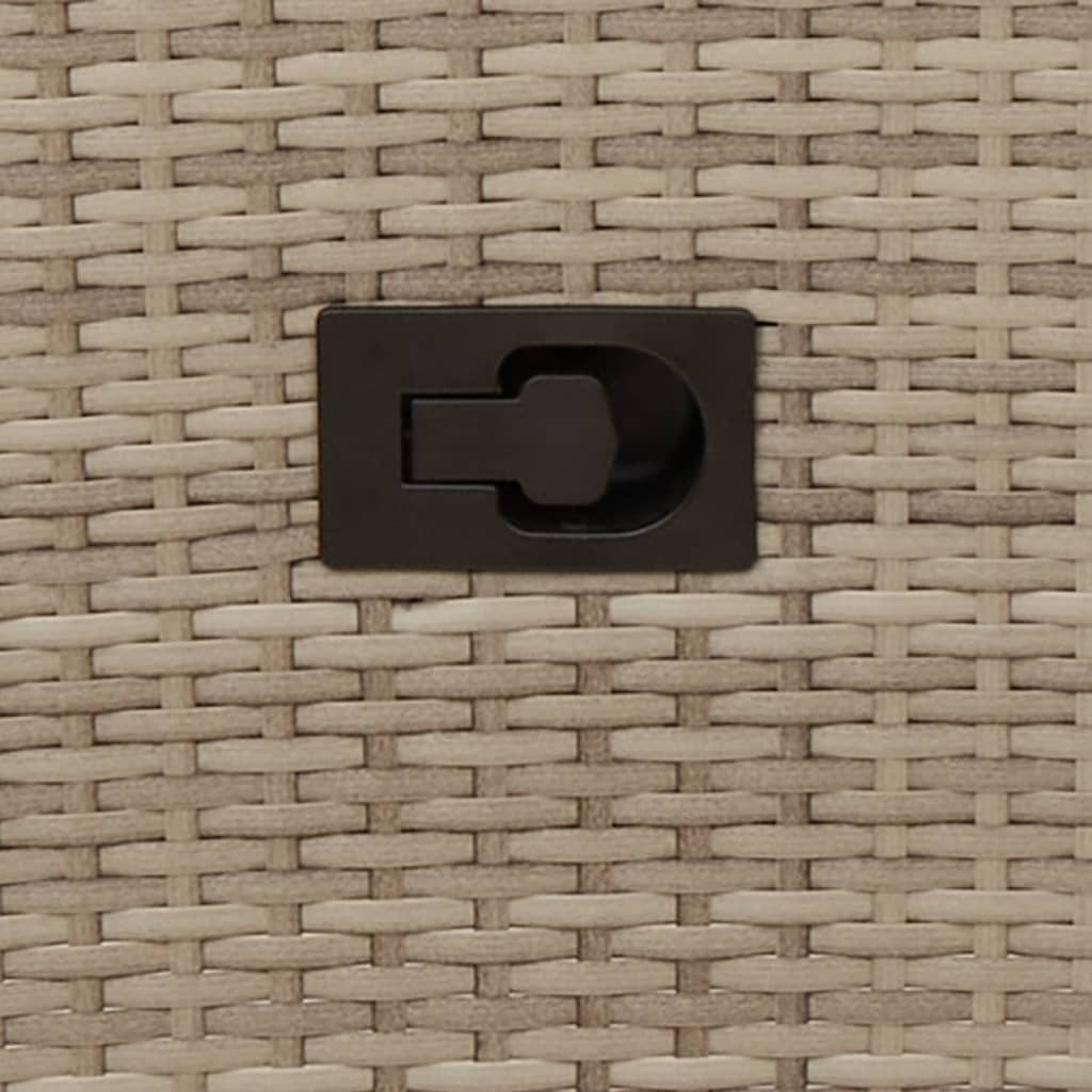 havestol med lænefunktion og hynder polyrattan beige