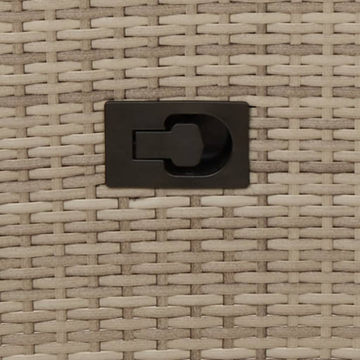 havestol med lænefunktion og hynder polyrattan beige