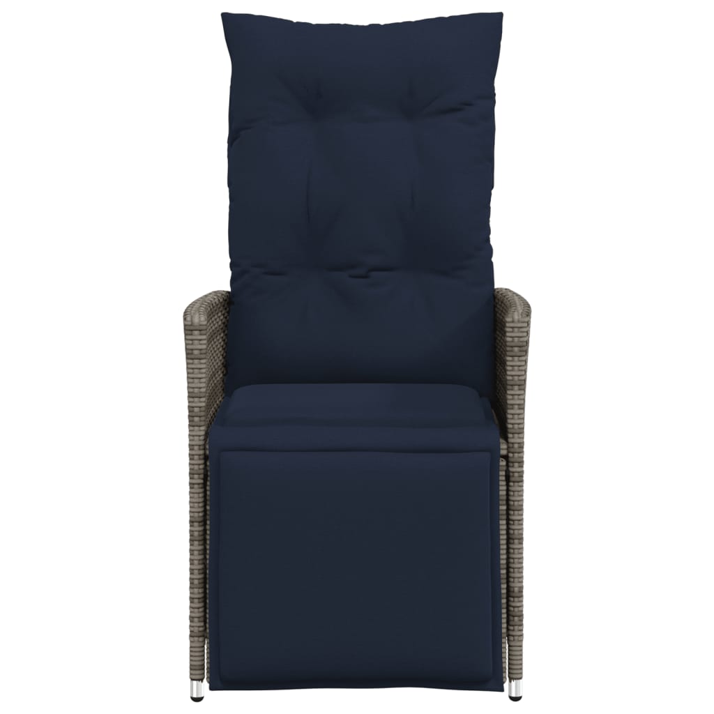 havestol med hynder grå polyrattan