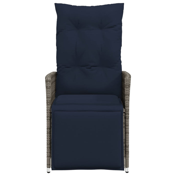 havestol med hynder grå polyrattan