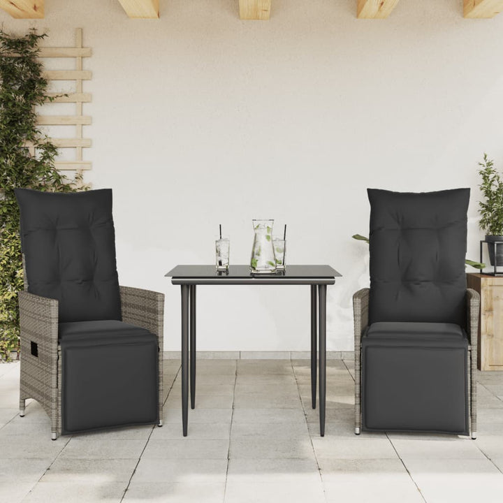 havelænestole 2 stk. med hynder polyrattan grå
