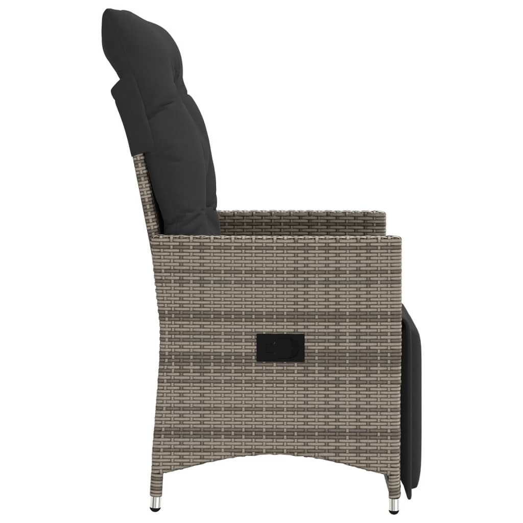 havelænestole 2 stk. med hynder polyrattan grå