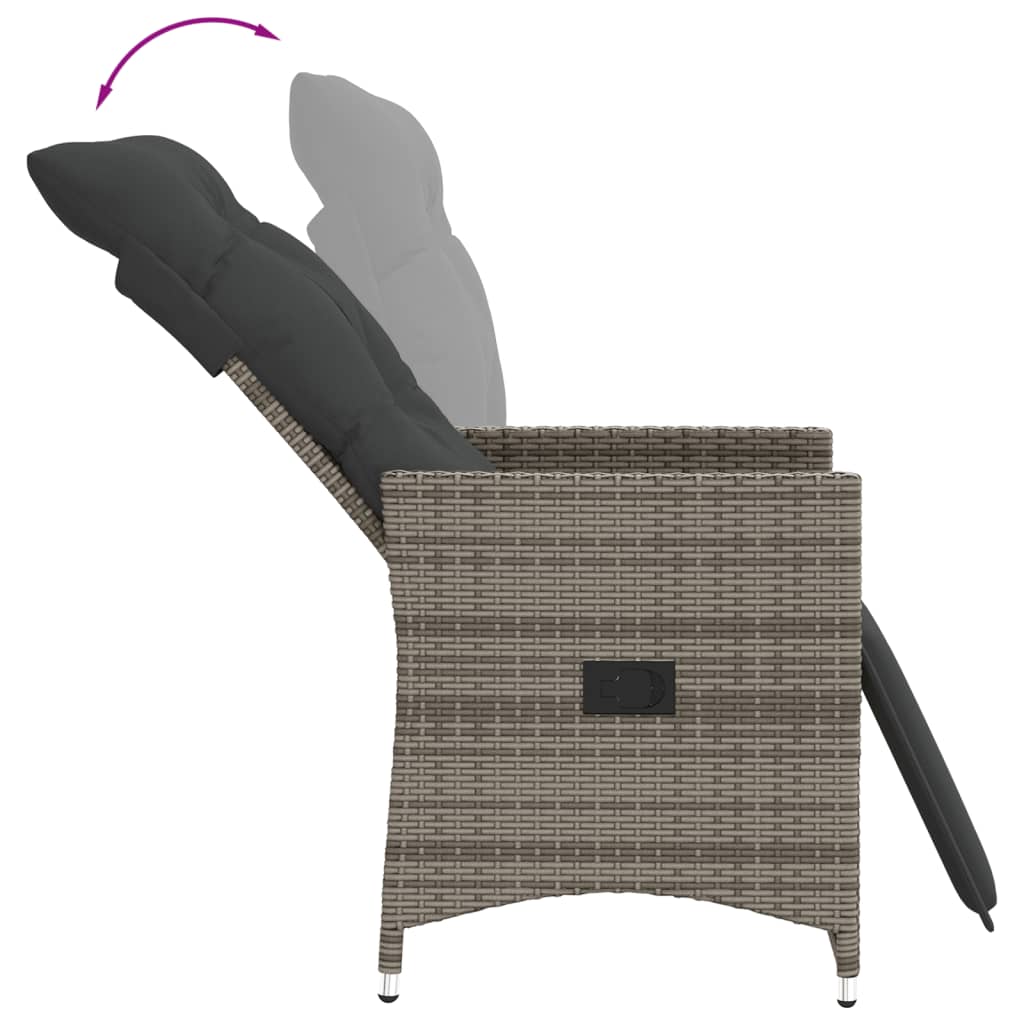havelænestole 2 stk. med hynder polyrattan grå