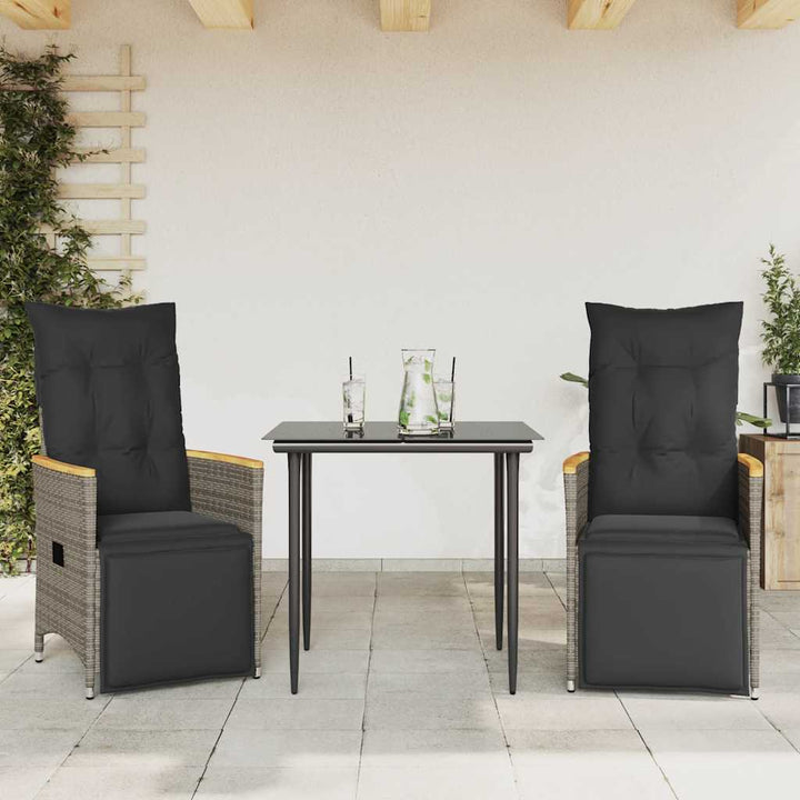 havelænestole 2 stk. med hynder polyrattan grå