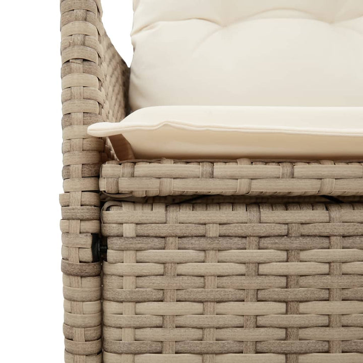2-personers havesofa med bord og lænefunktion polyrattan beige