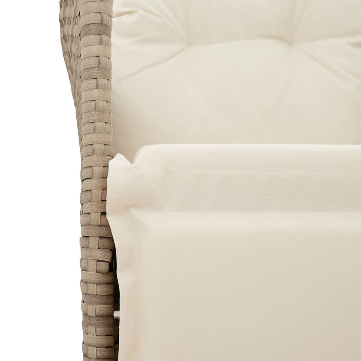 2-personers havesofa med bord og lænefunktion polyrattan beige