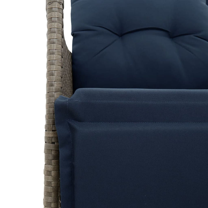 havesofa med 2 siddepladser og bord grå polyrattan