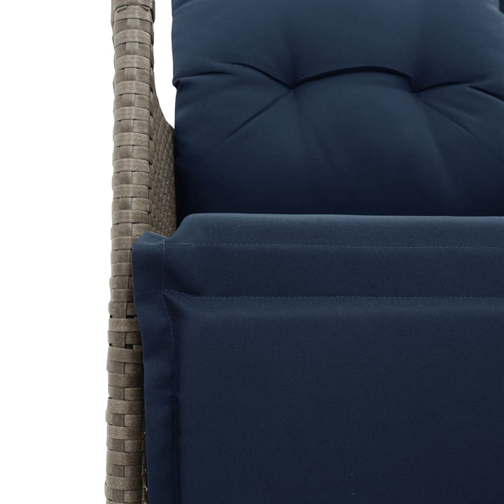 havesofa med 2 siddepladser og bord grå polyrattan