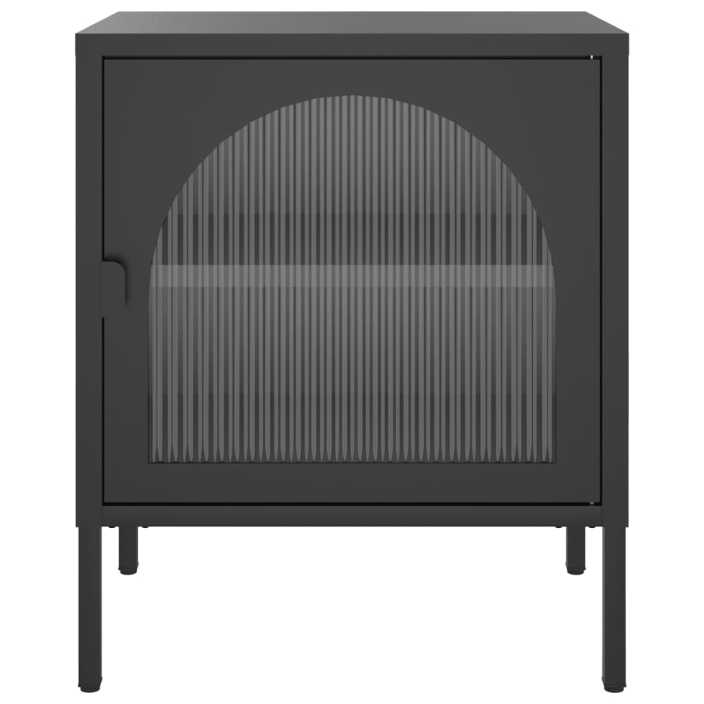 natborde 2 stk. 50x35x60 cm glas og stål sort