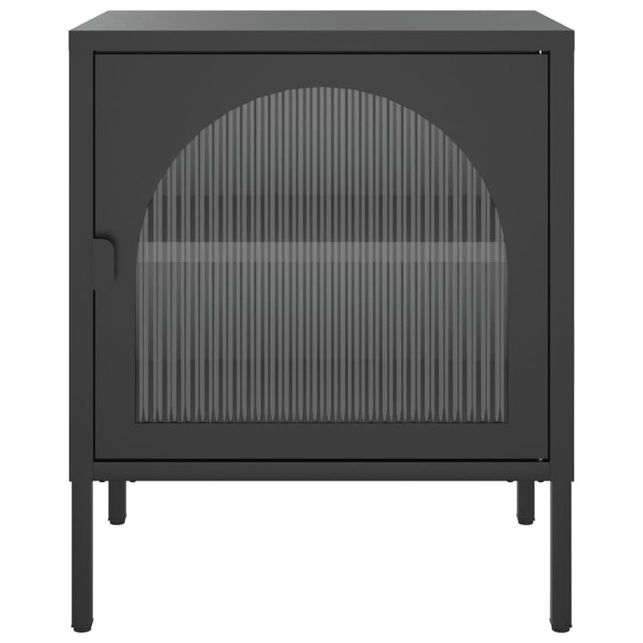 natborde 2 stk. 50x35x60 cm glas og stål sort