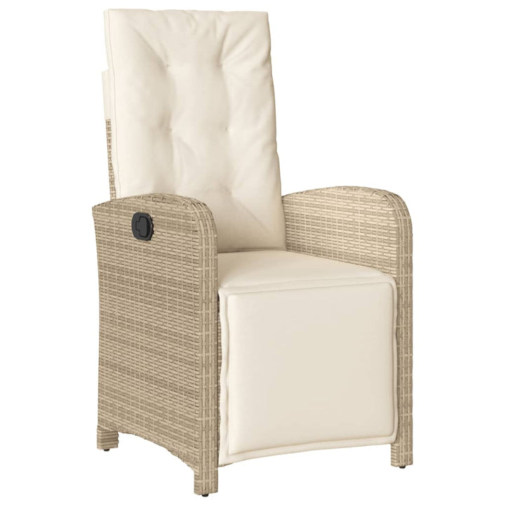 bistrosæt til haven 3 dele med hynder polyrattan beige