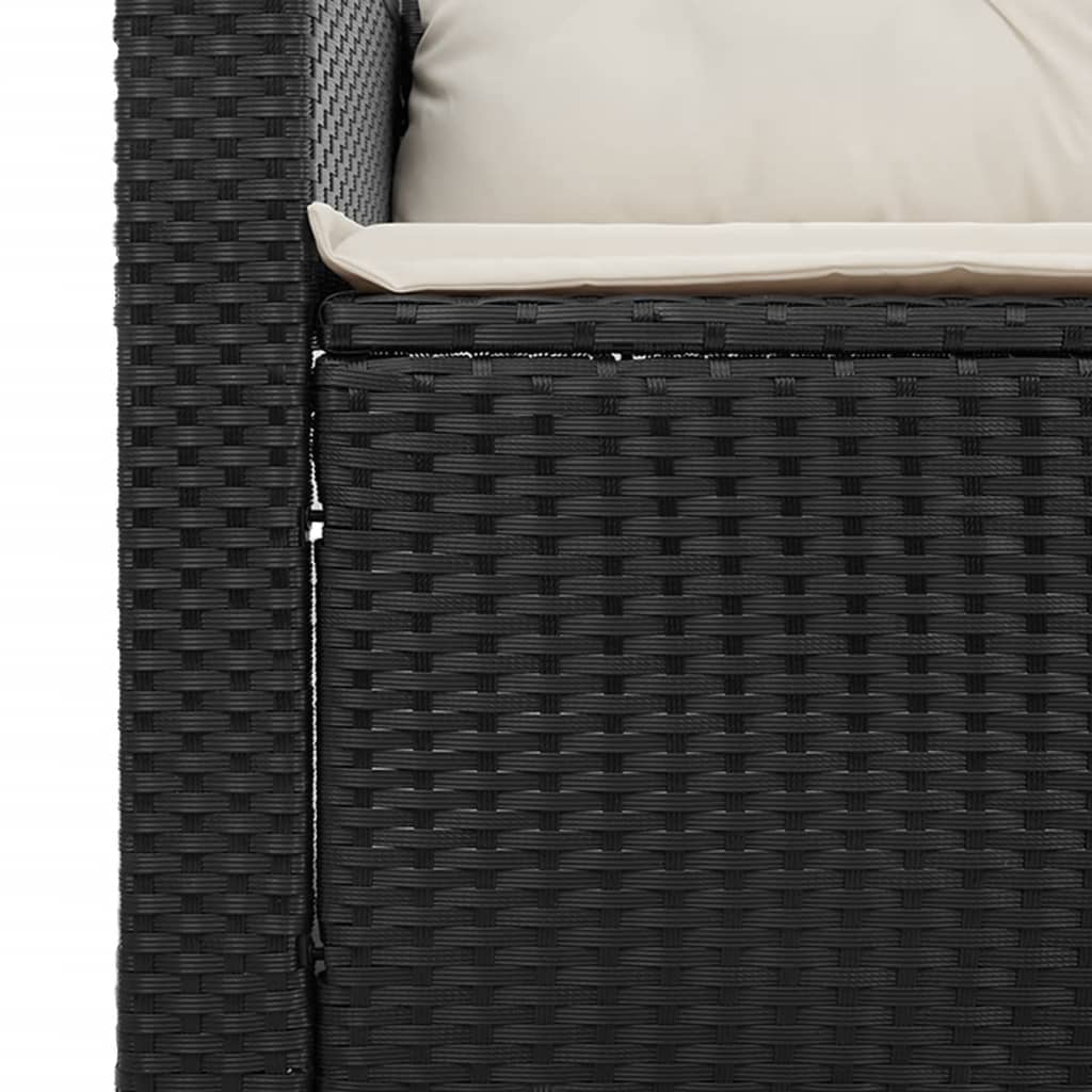 sofasæt til haven 5 dele med hynder polyrattan akacietræ sort