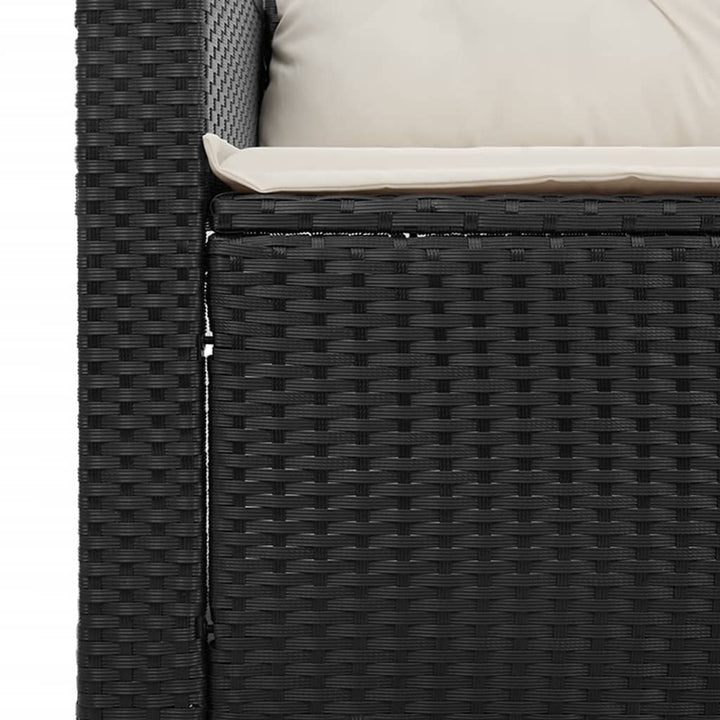 sofasæt til haven 5 dele med hynder polyrattan akacietræ sort