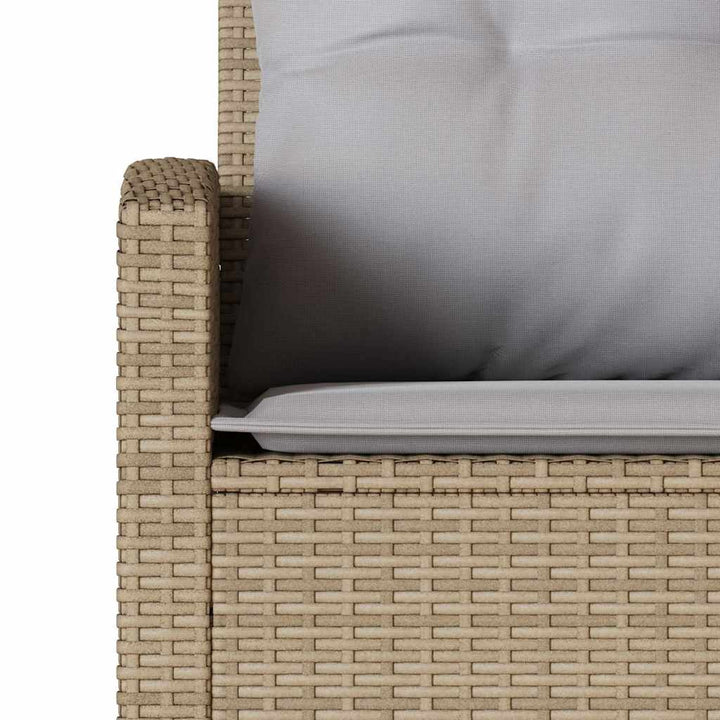 sofasæt til haven 6 dele med hynder L-formet polyrattan beige