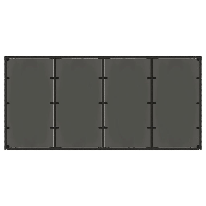 havebord med glastop 150x90x75 cm polyrattan sort