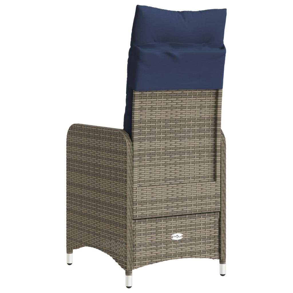 havestol med hynder grå polyrattan