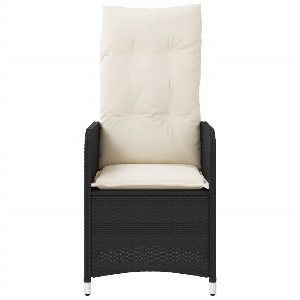 havestole 2 stk. med lænefunktion og bord polyrattan sort