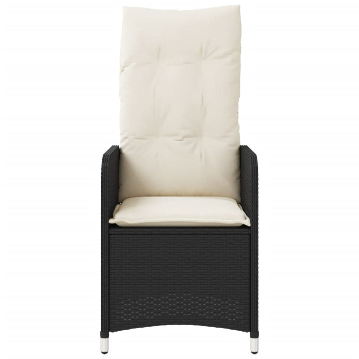 havestole 2 stk. med lænefunktion og bord polyrattan sort