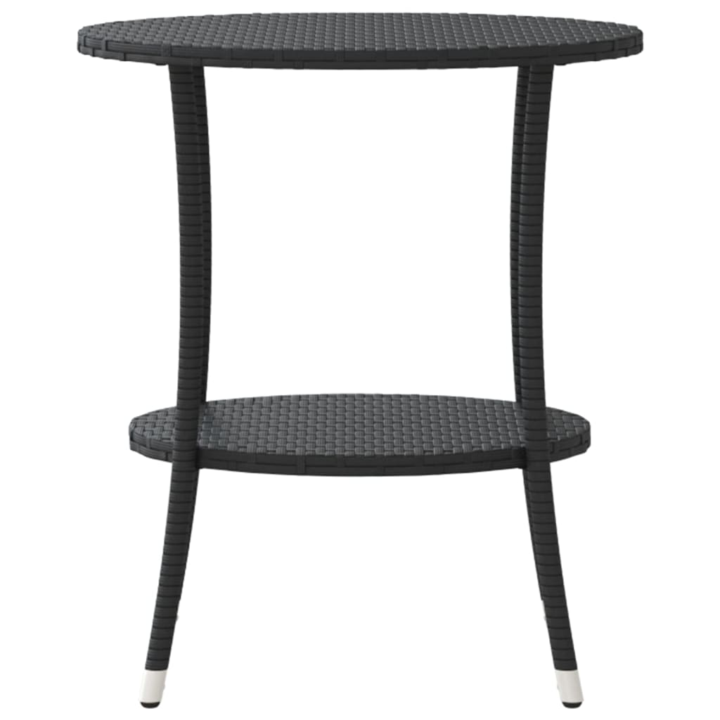 havestole 2 stk. med lænefunktion og bord polyrattan sort