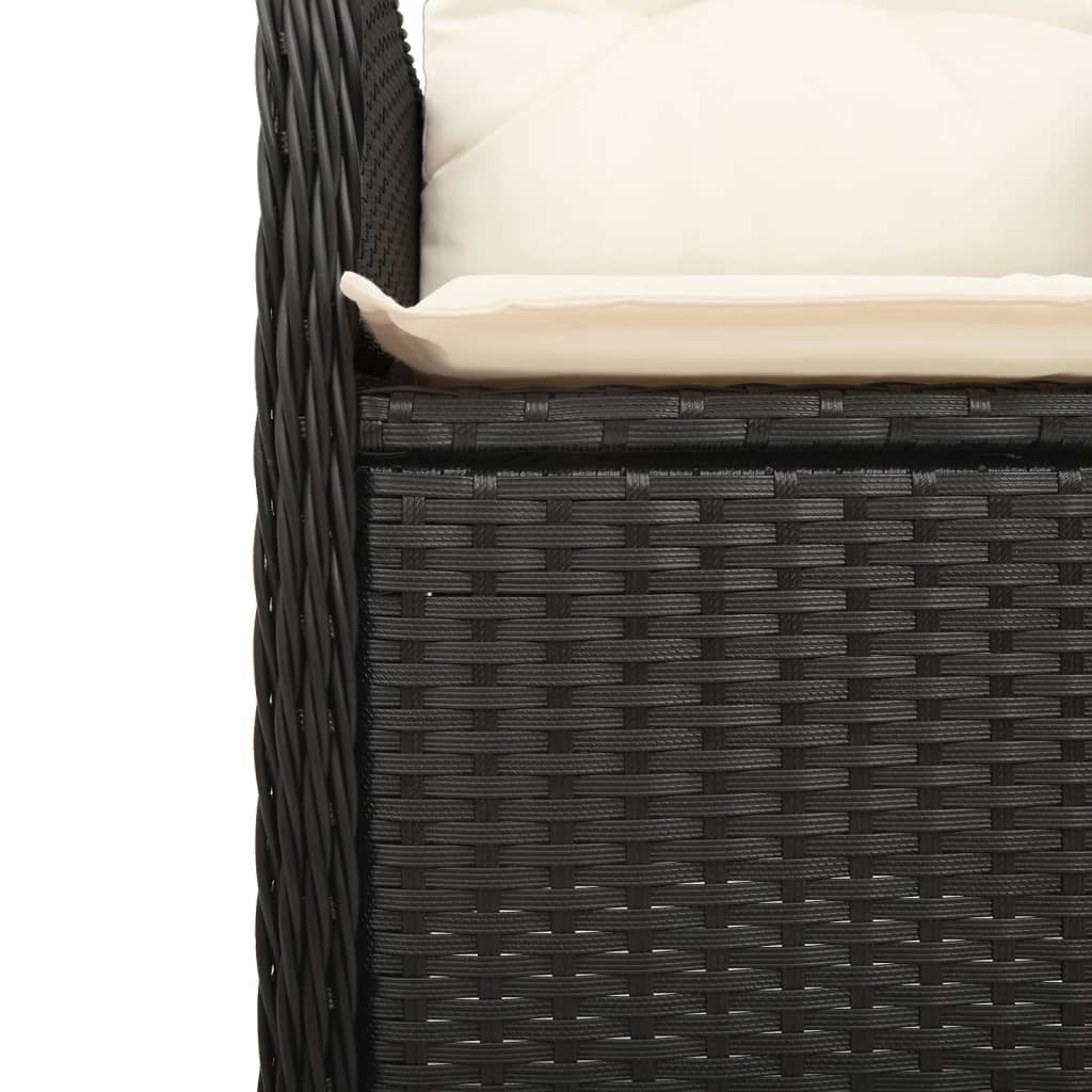 havestole 2 stk. med lænefunktion og bord polyrattan sort