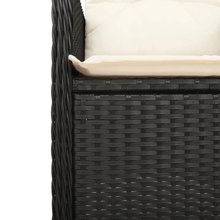 havestole 2 stk. med lænefunktion og bord polyrattan sort