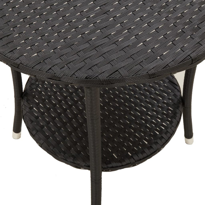 havestole 2 stk. med lænefunktion og bord polyrattan sort