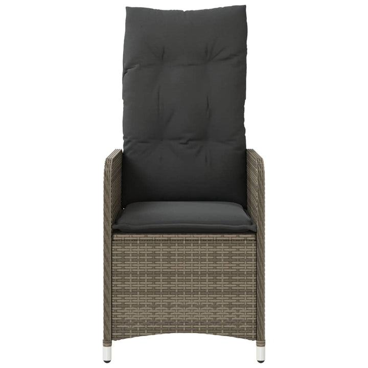 havestole 2 stk. med lænefunktion og bord polyrattan grå
