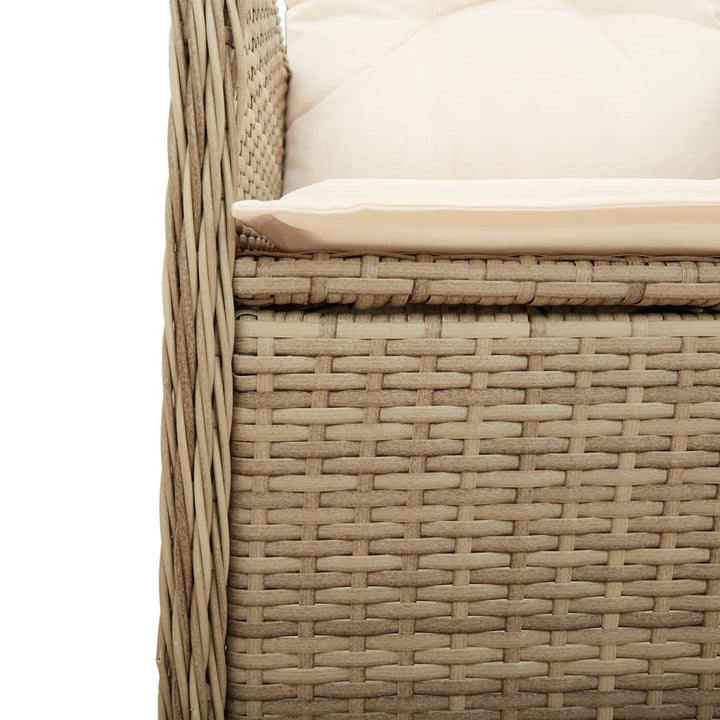 havestole 2 stk. med lænefunktion og bord polyrattan beige