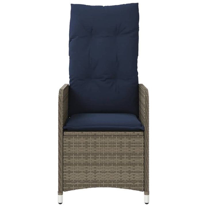 havestole med lænefunktion 2 stk. med bord grå polyrattan