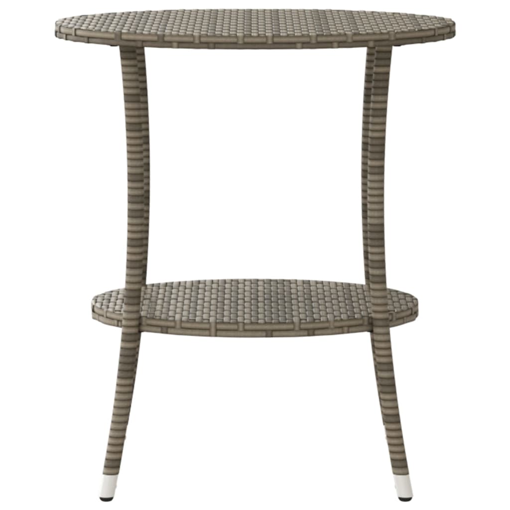havestole med lænefunktion 2 stk. med bord grå polyrattan