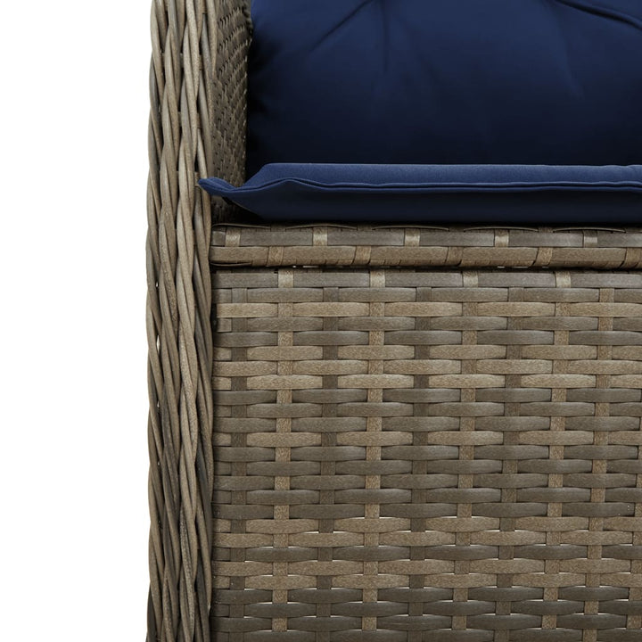 havestole med lænefunktion 2 stk. med bord grå polyrattan